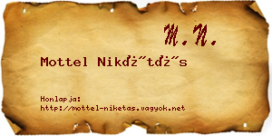 Mottel Nikétás névjegykártya